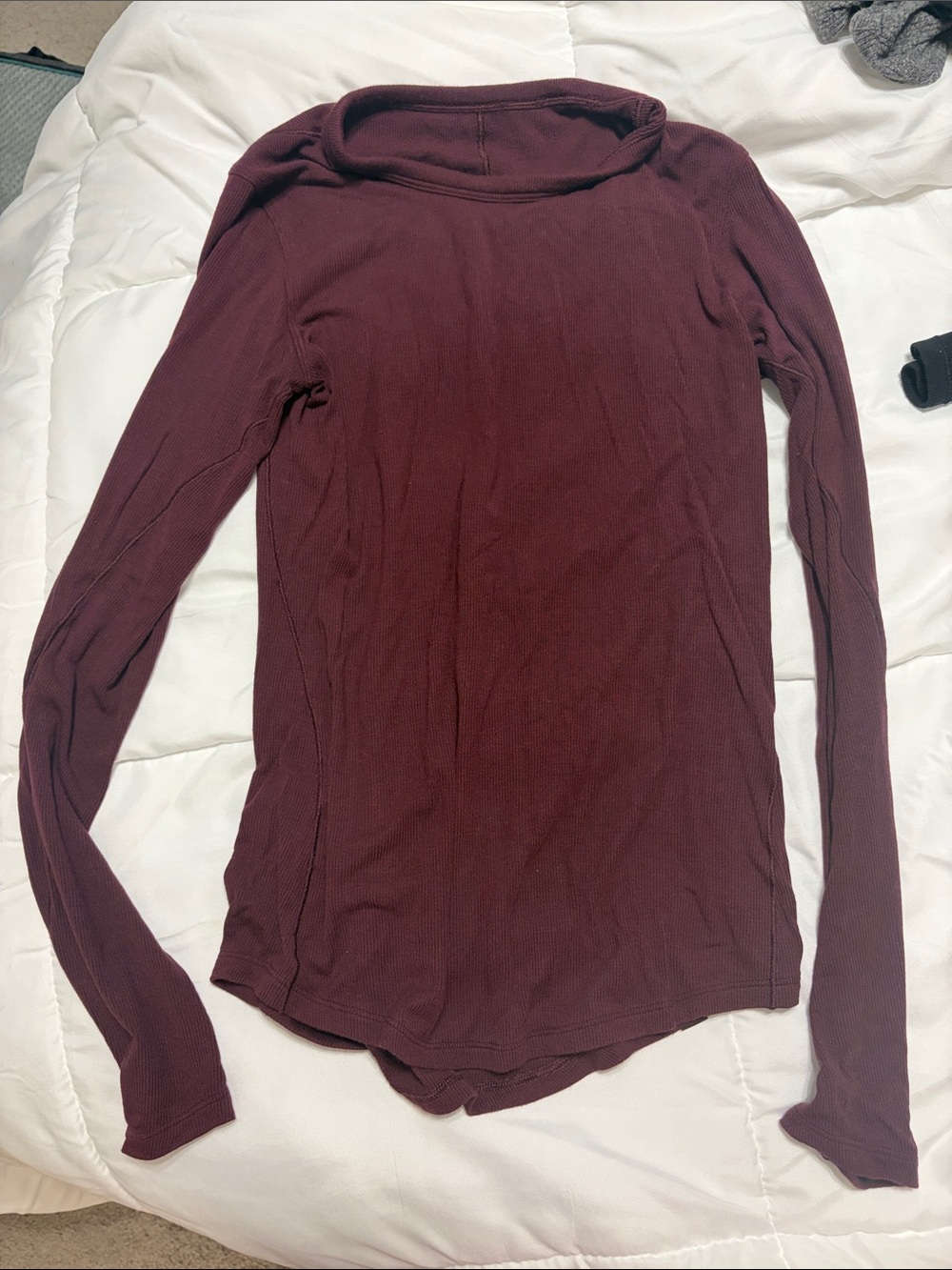 Women's Long Sleeve Ribbed Top - Burgundy - Lululemon
